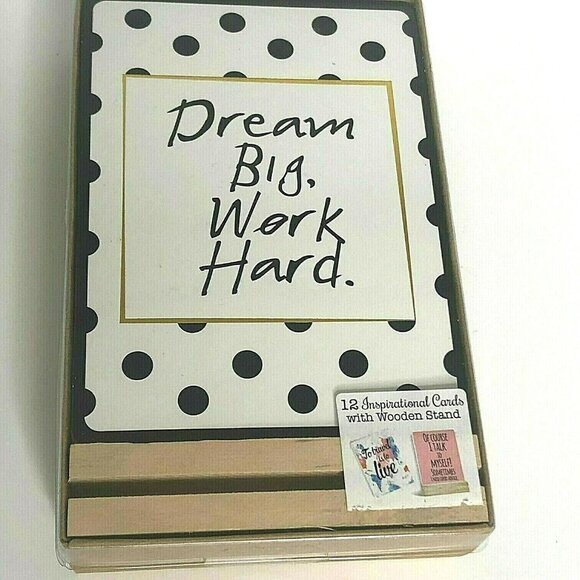 Women Owned 12 Inspirational Cards w Wooden Display Stand 4.5" x 6.5" NEW - Picture 1 of 2